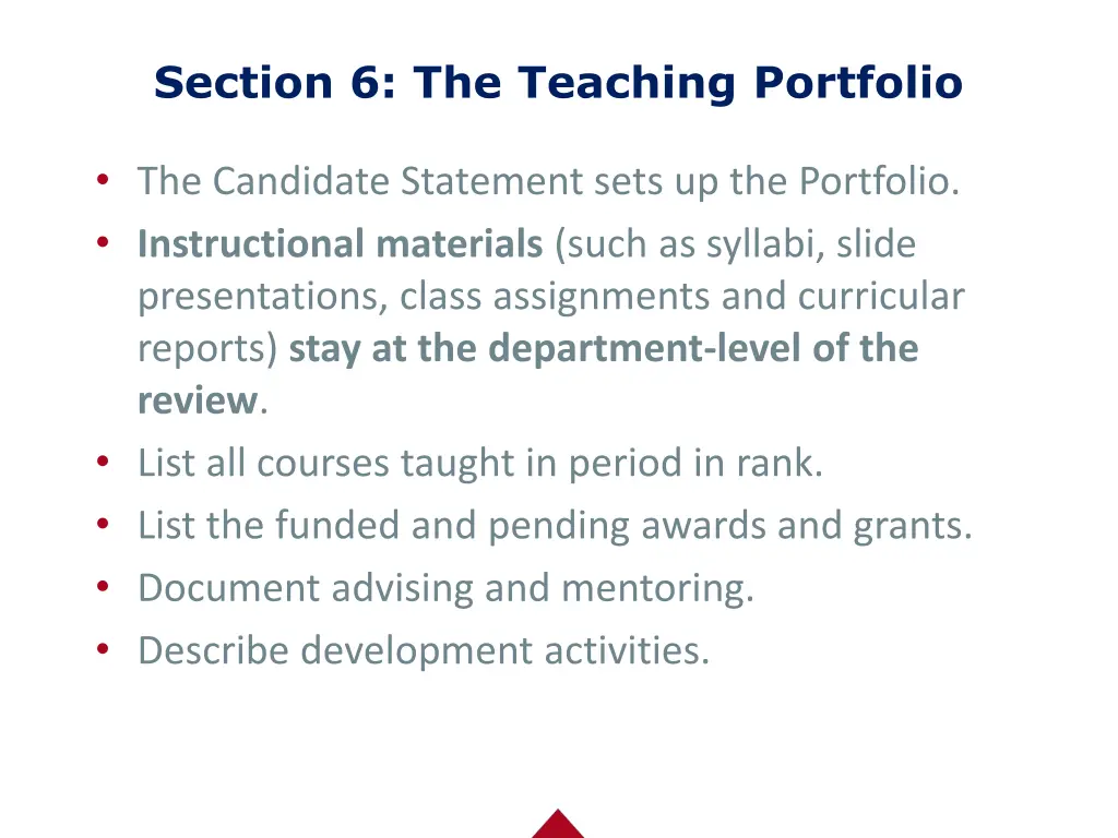 section 6 the teaching portfolio