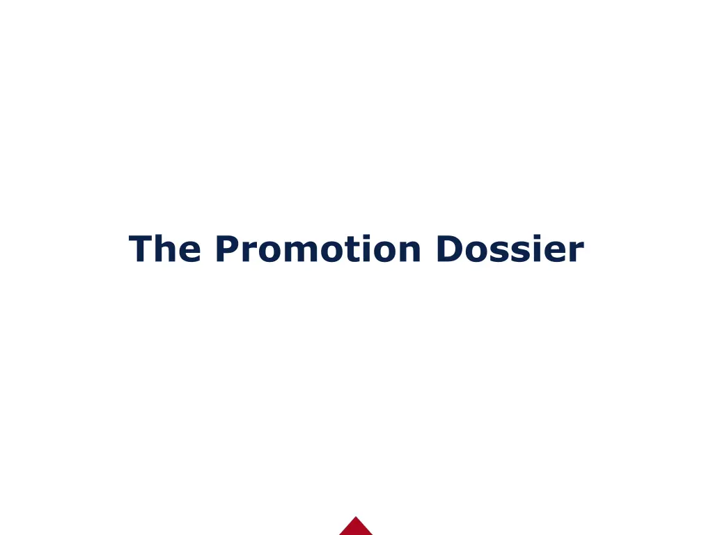 the promotion dossier