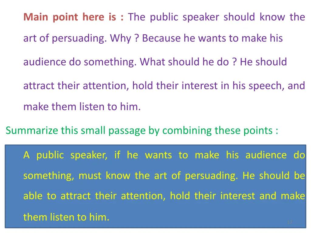 main point here is the public speaker should know