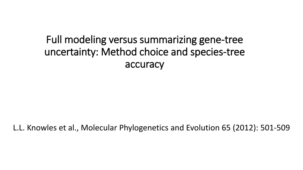 full modeling versus summarizing gene full