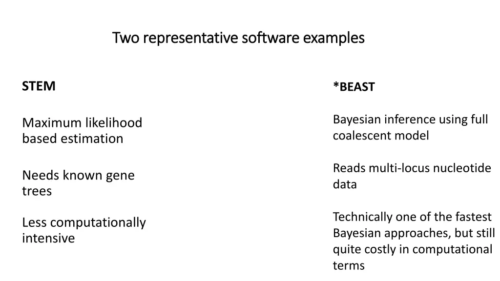 two representative software examples