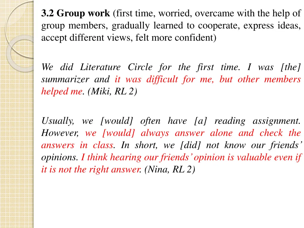 3 2 group work first time worried overcame with