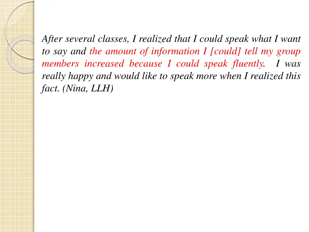 after several classes i realized that i could