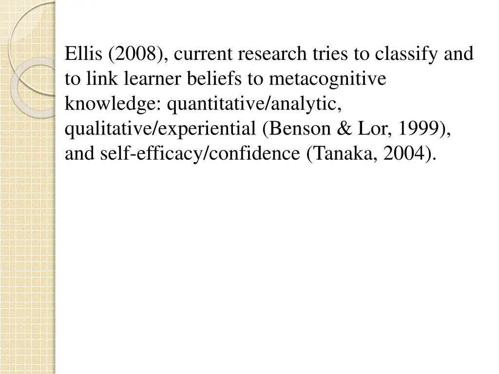 ellis 2008 current research tries to classify