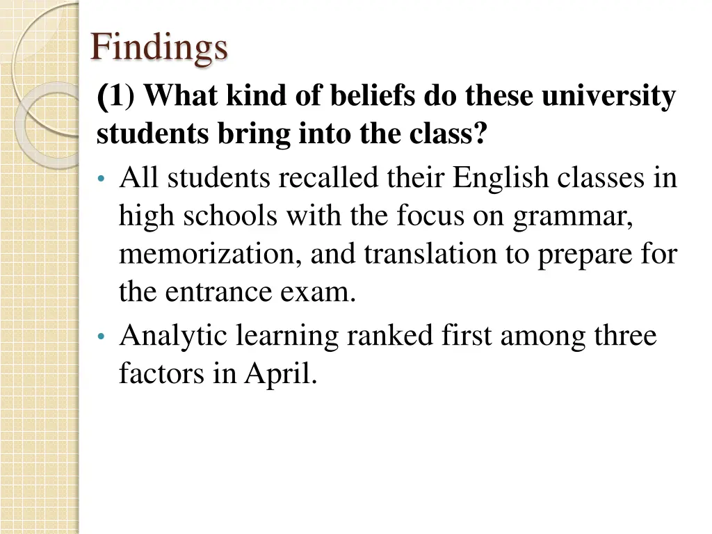 findings 1 what kind of beliefs do these