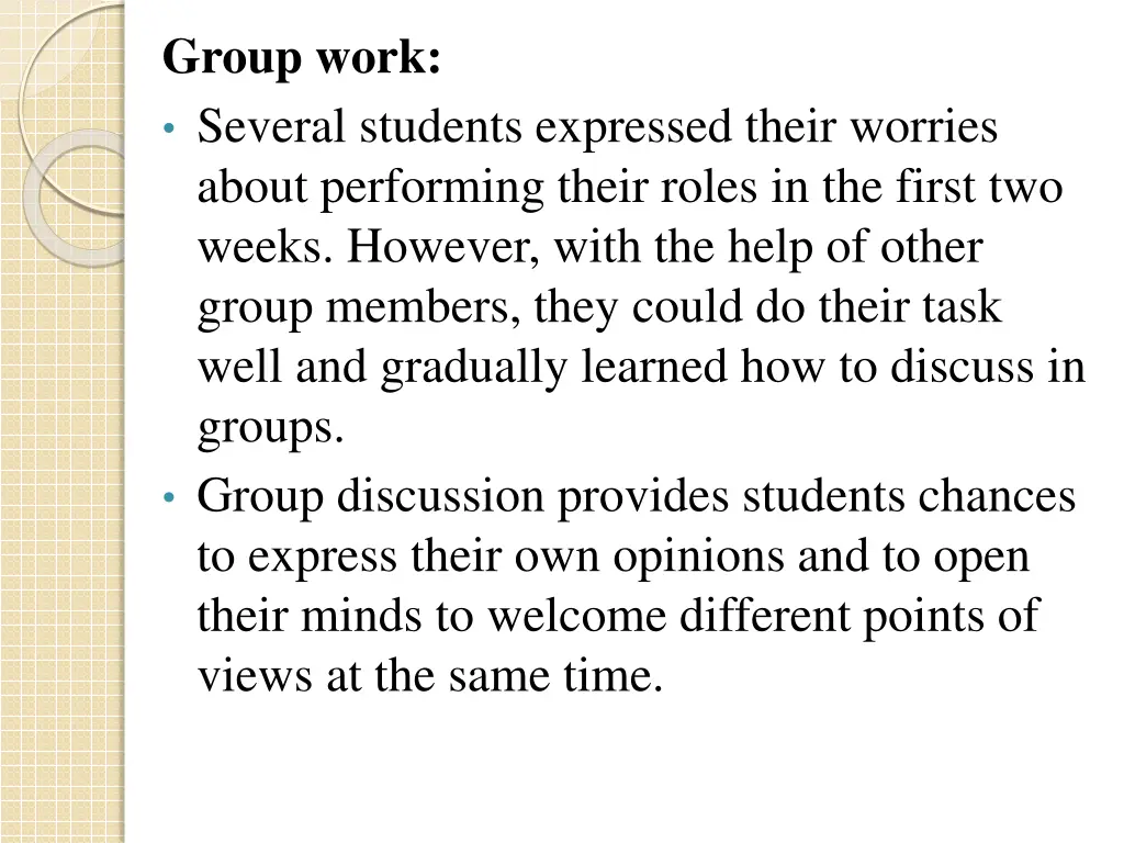 group work several students expressed their