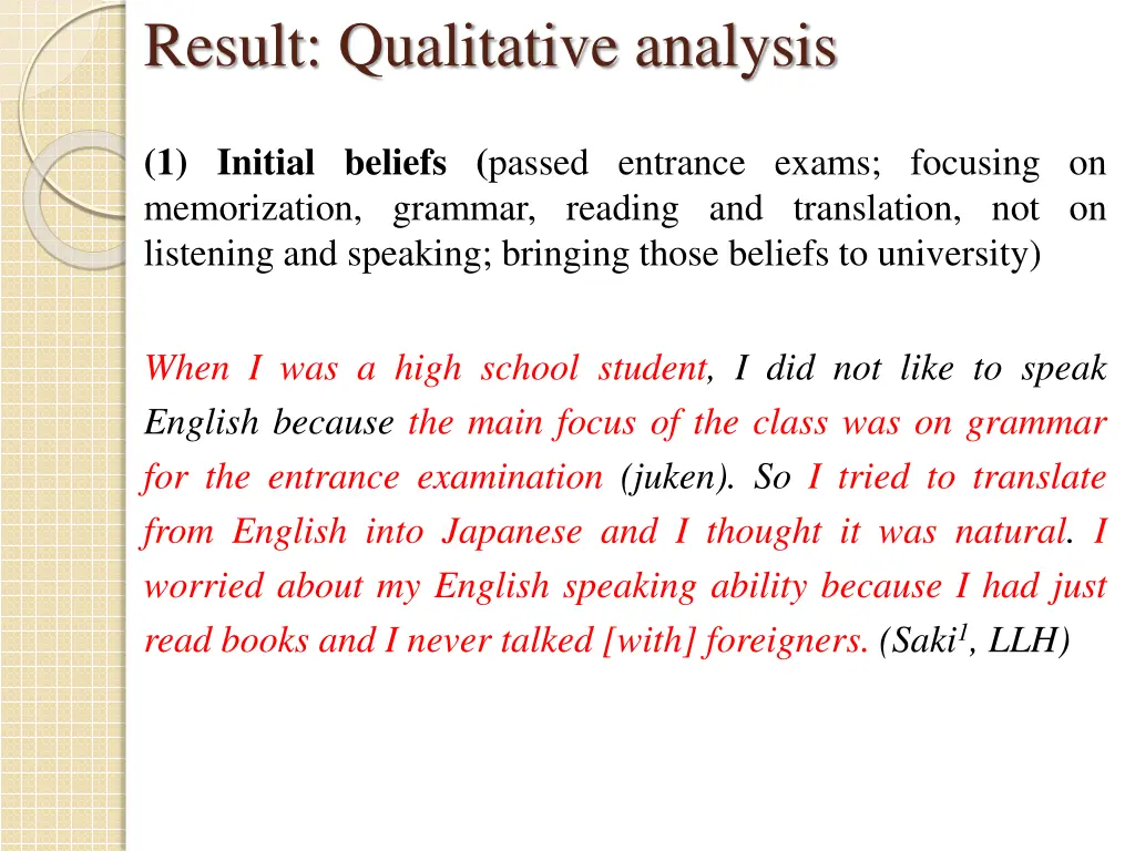 result qualitative analysis