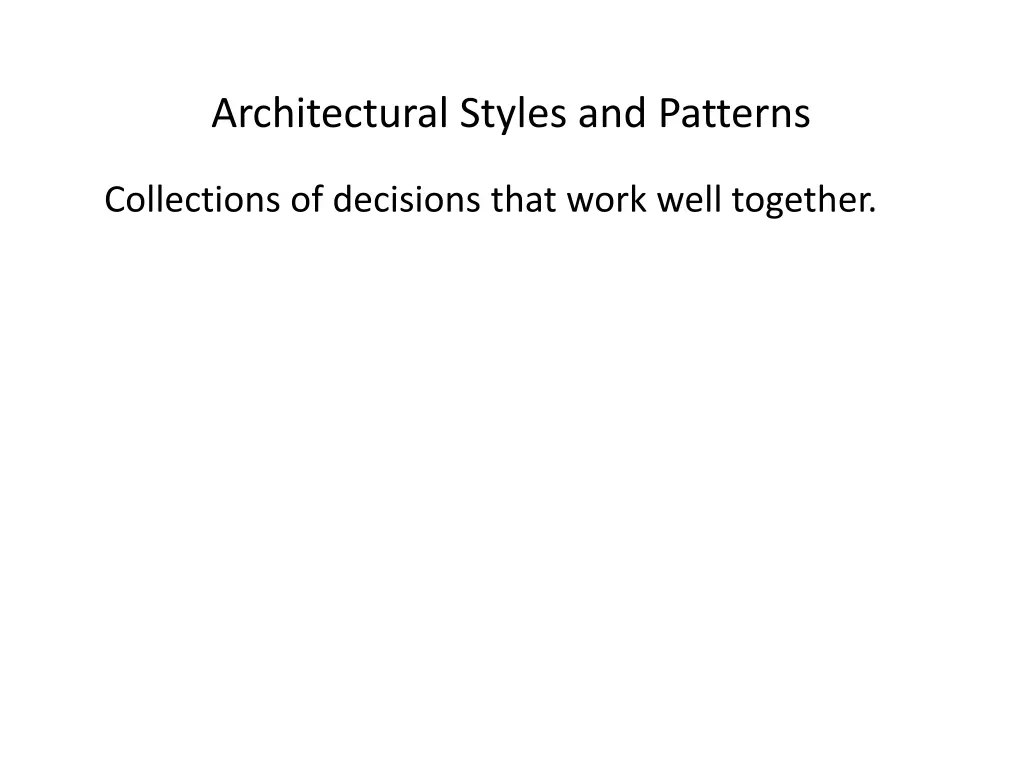 architectural styles and patterns