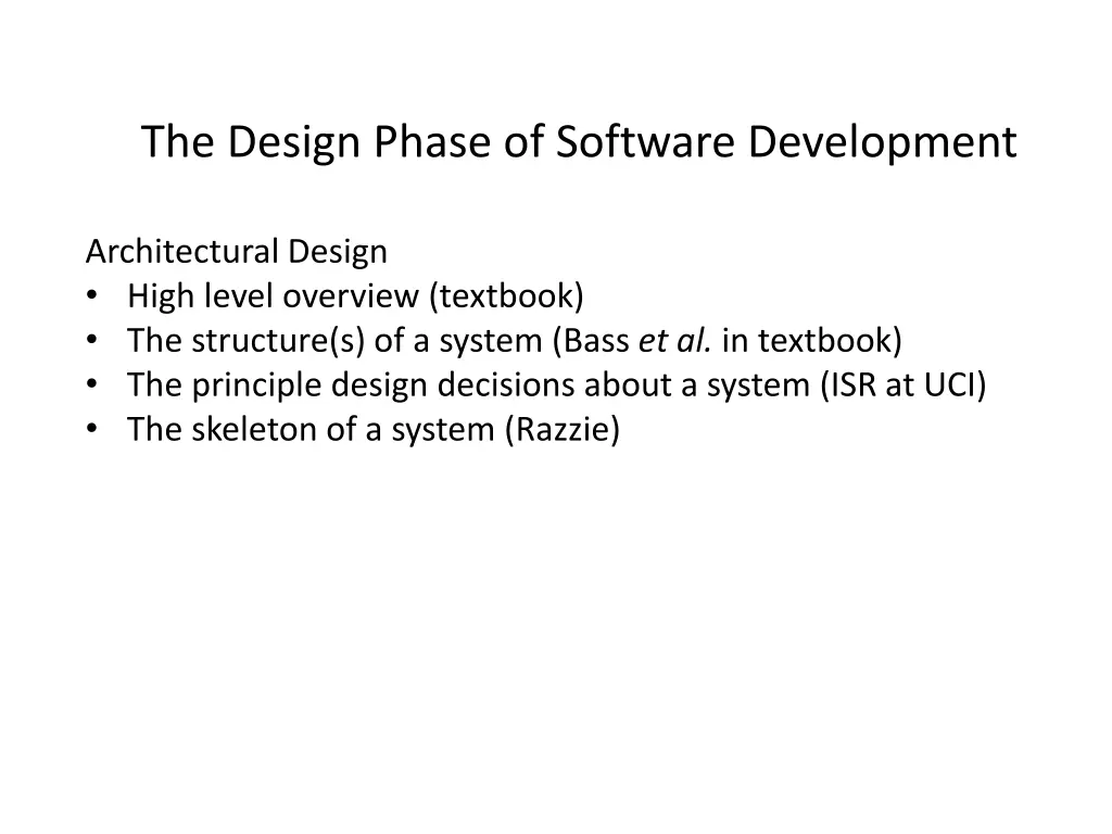 the design phase of software development 1
