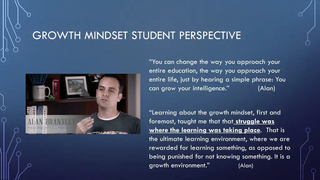 growth mindset student perspective