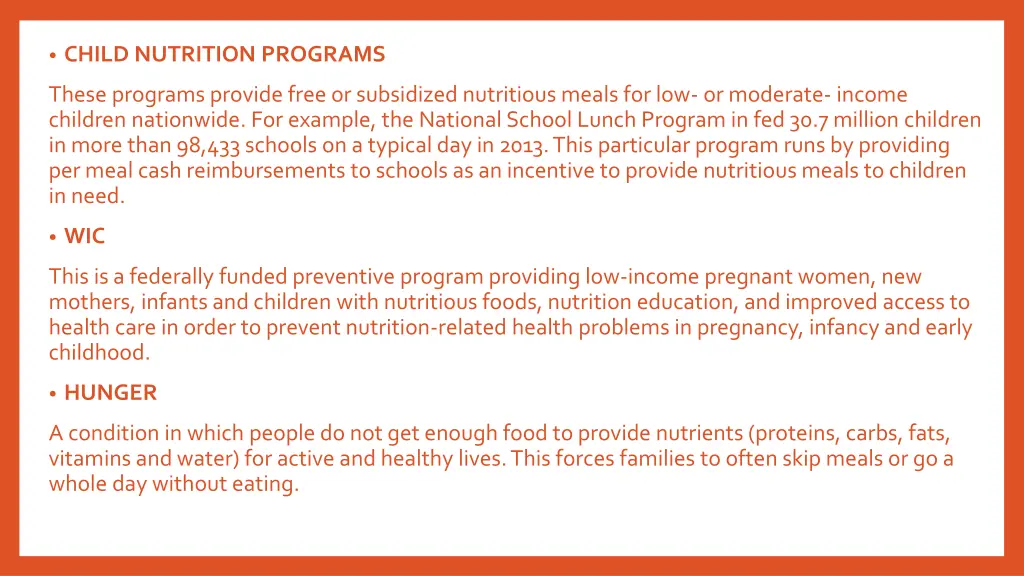 child nutrition programs