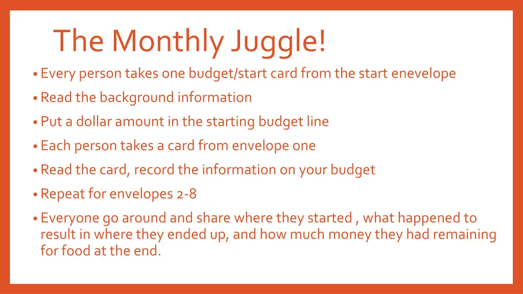 the monthly juggle