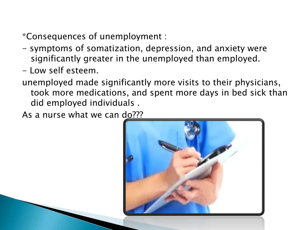 consequences of unemployment symptoms