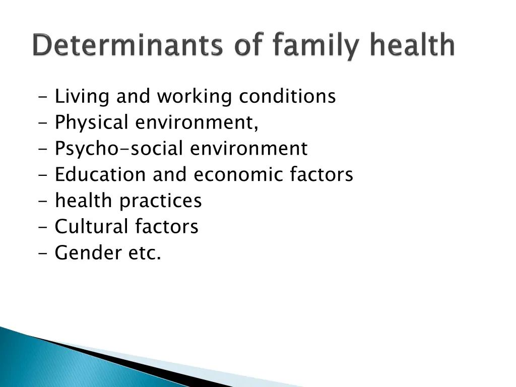 living and working conditions physical