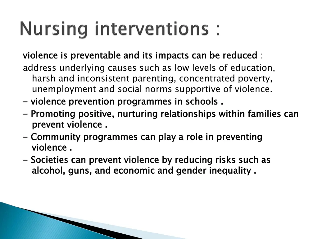 violence is preventable and its impacts