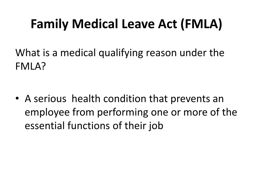 family medical leave act fmla