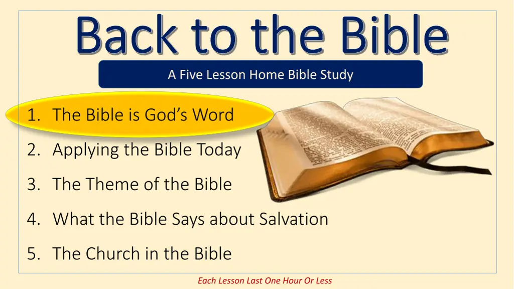 back to the bible back to the bible a five lesson