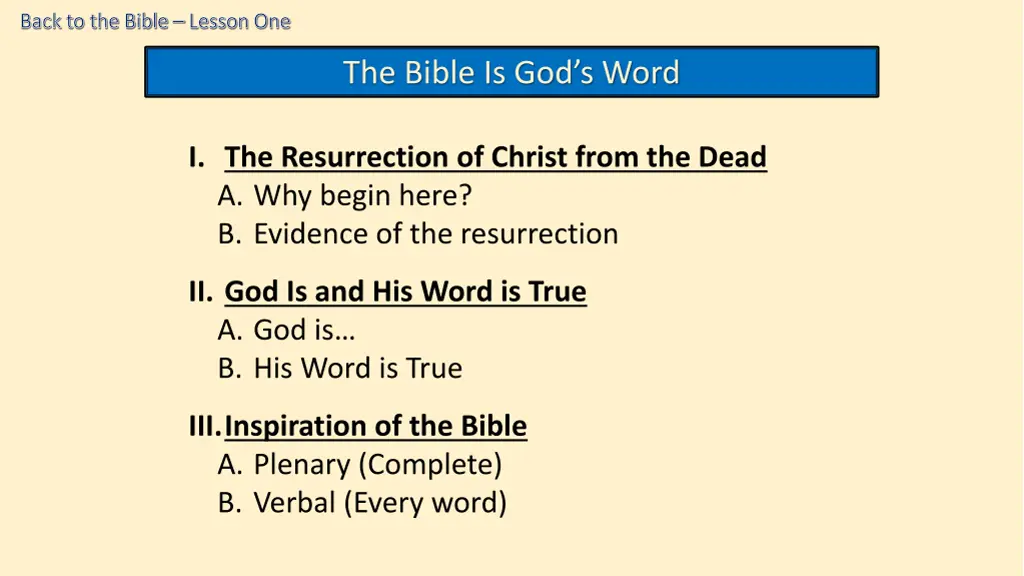 back to the bible back to the bible lesson one