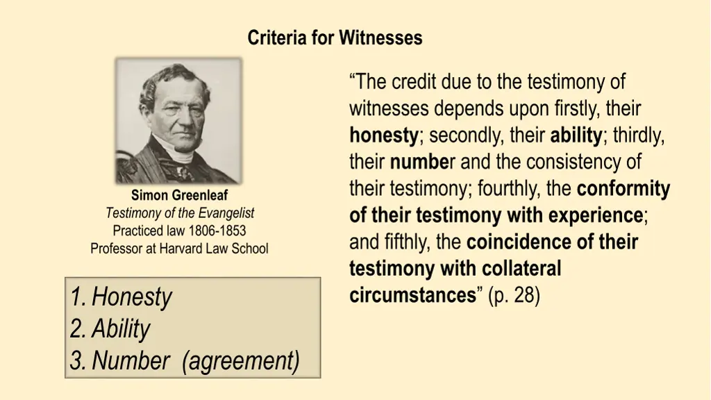 criteria for witnesses
