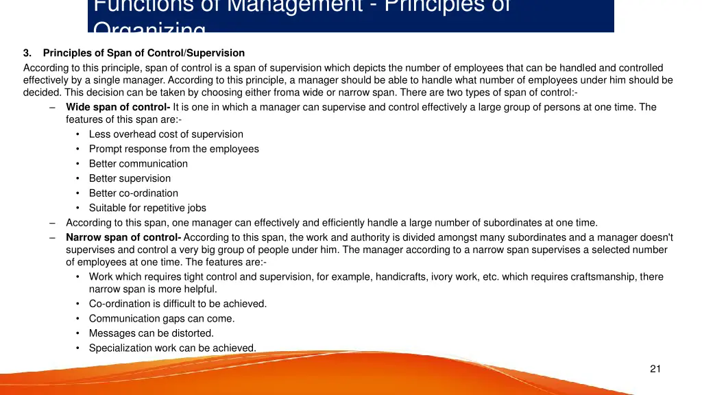 functions of management principles of organizing 1