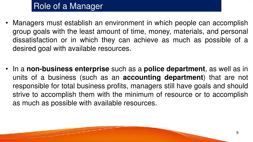 role of a manager