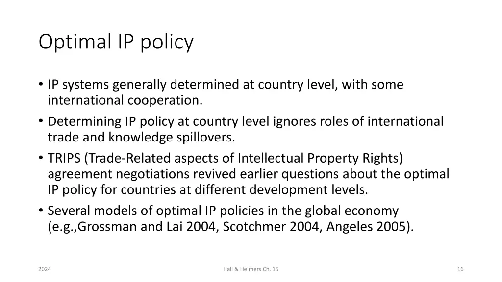 optimal ip policy
