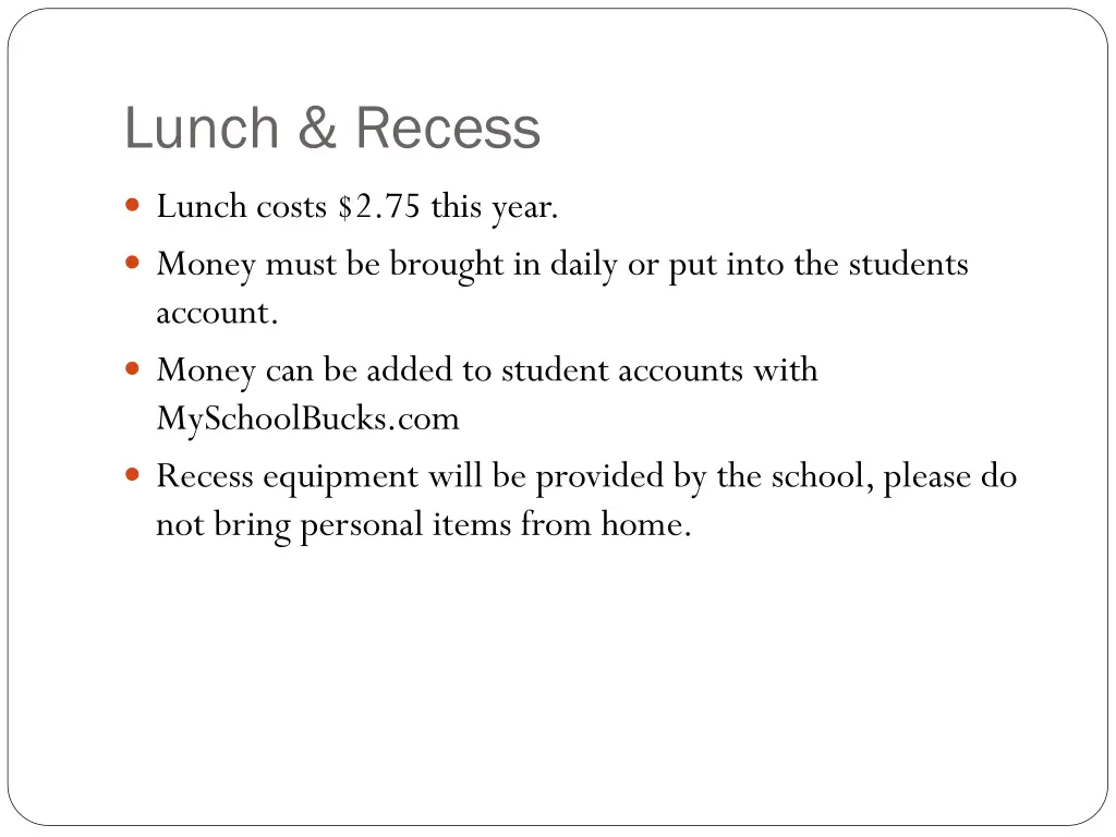 lunch recess