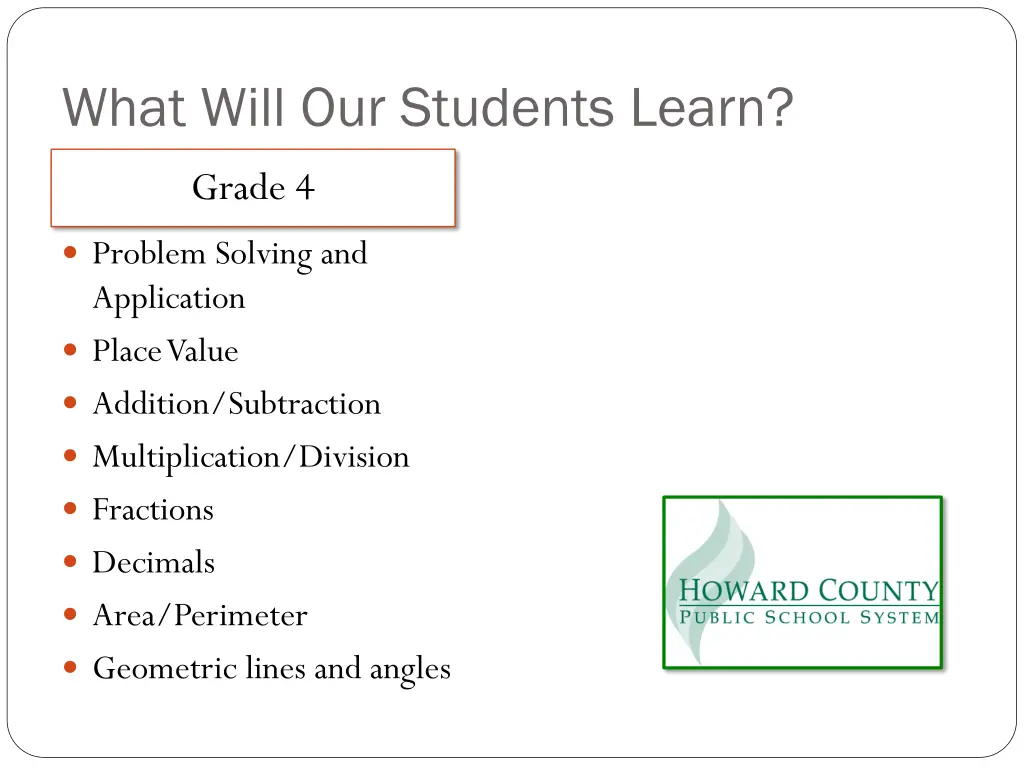 what will our students learn
