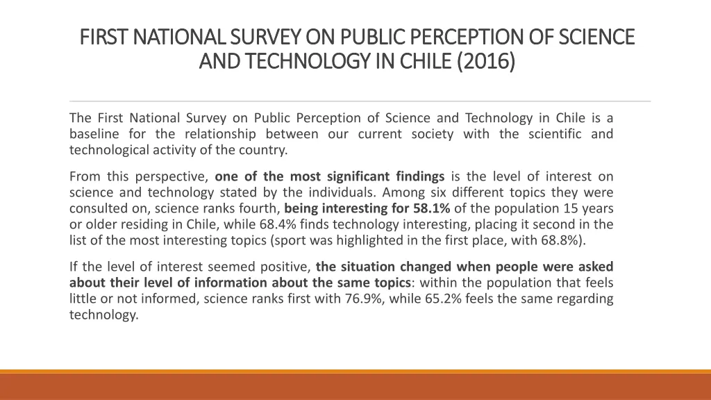 first national survey on public perception