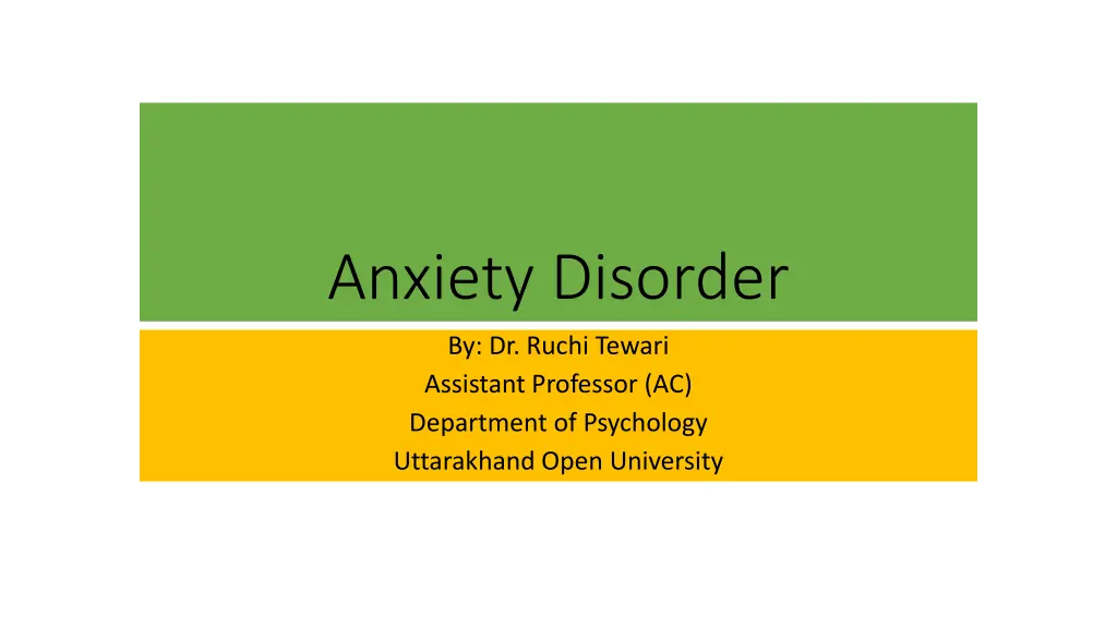 anxiety disorder