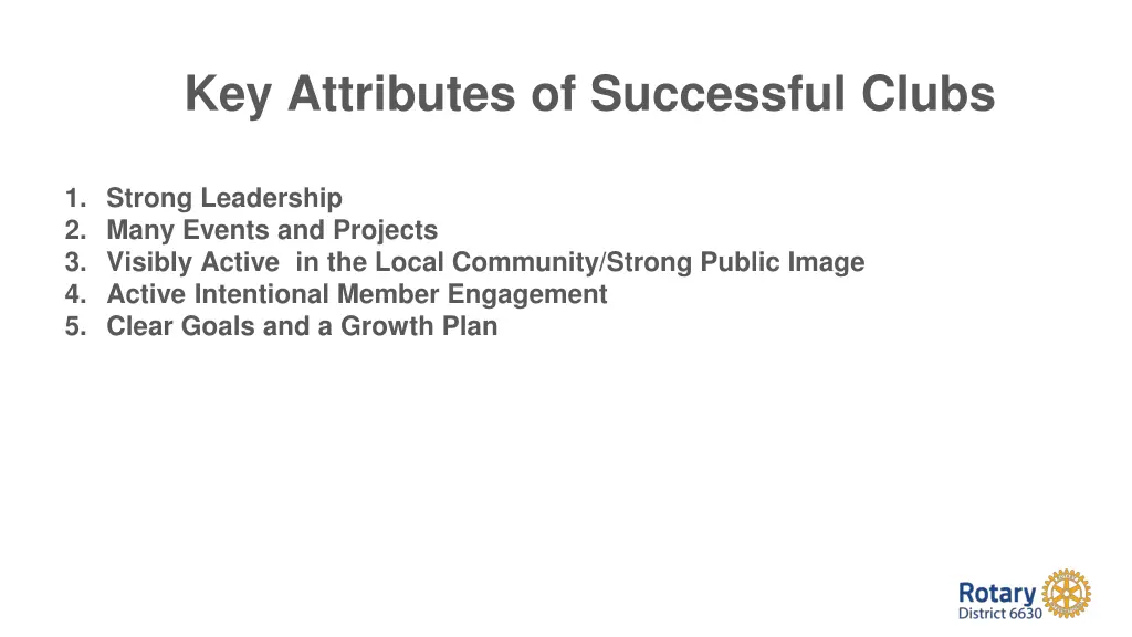key attributes of successful clubs