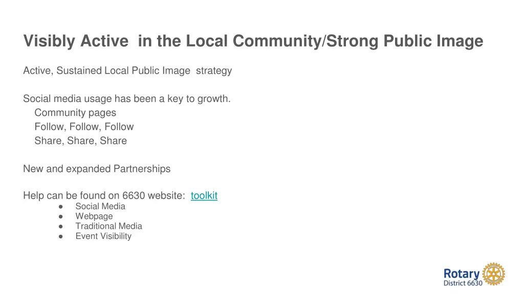 visibly active in the local community strong