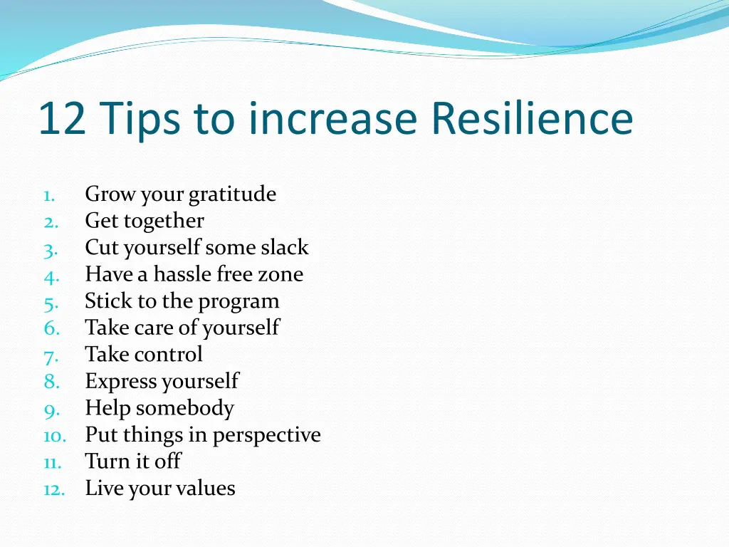 12 tips to increase resilience