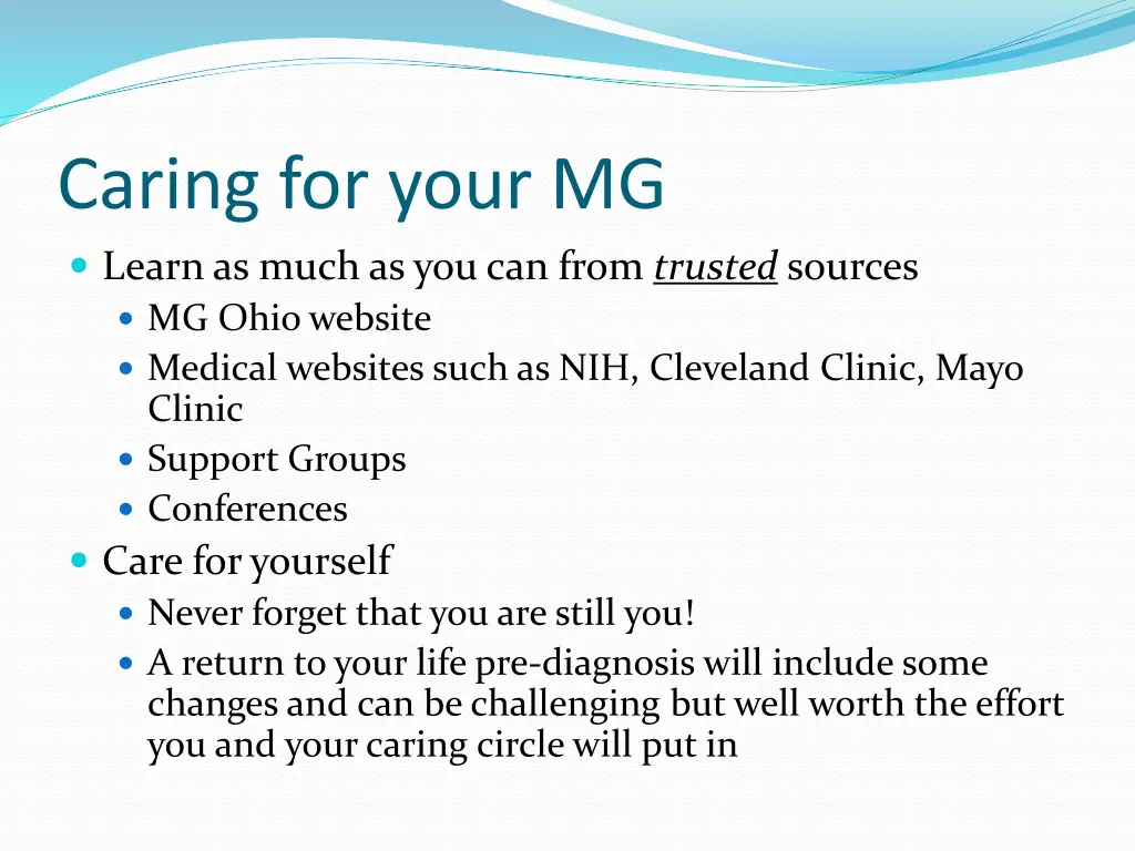 caring for your mg learn as much as you can from