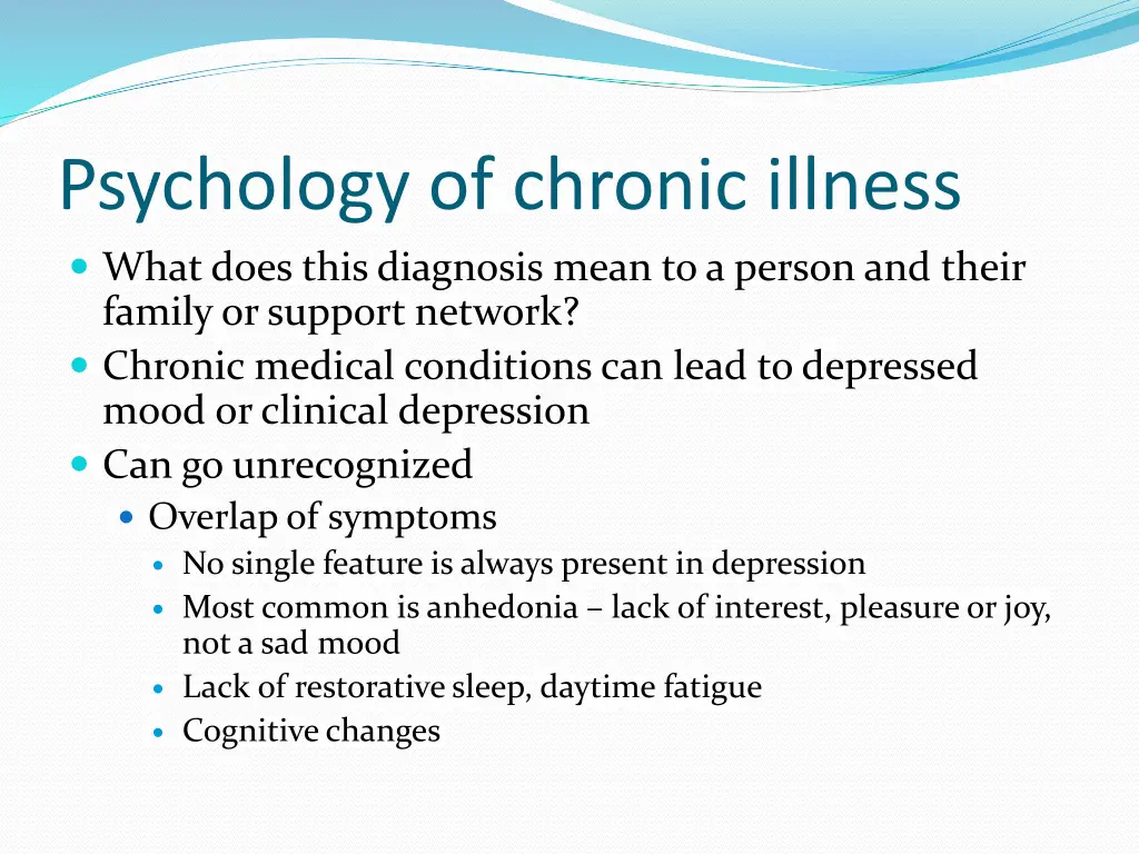psychology of chronic illness what does this