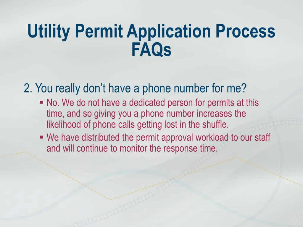 utility permit application process faqs