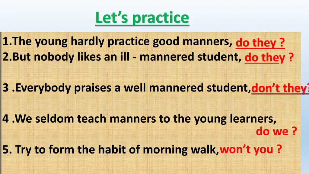 let s practice