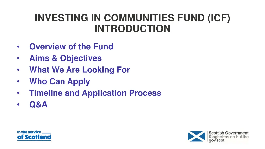 investing in communities fund icf introduction