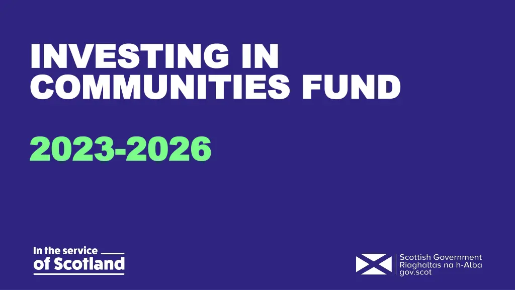 investing in investing in communities fund