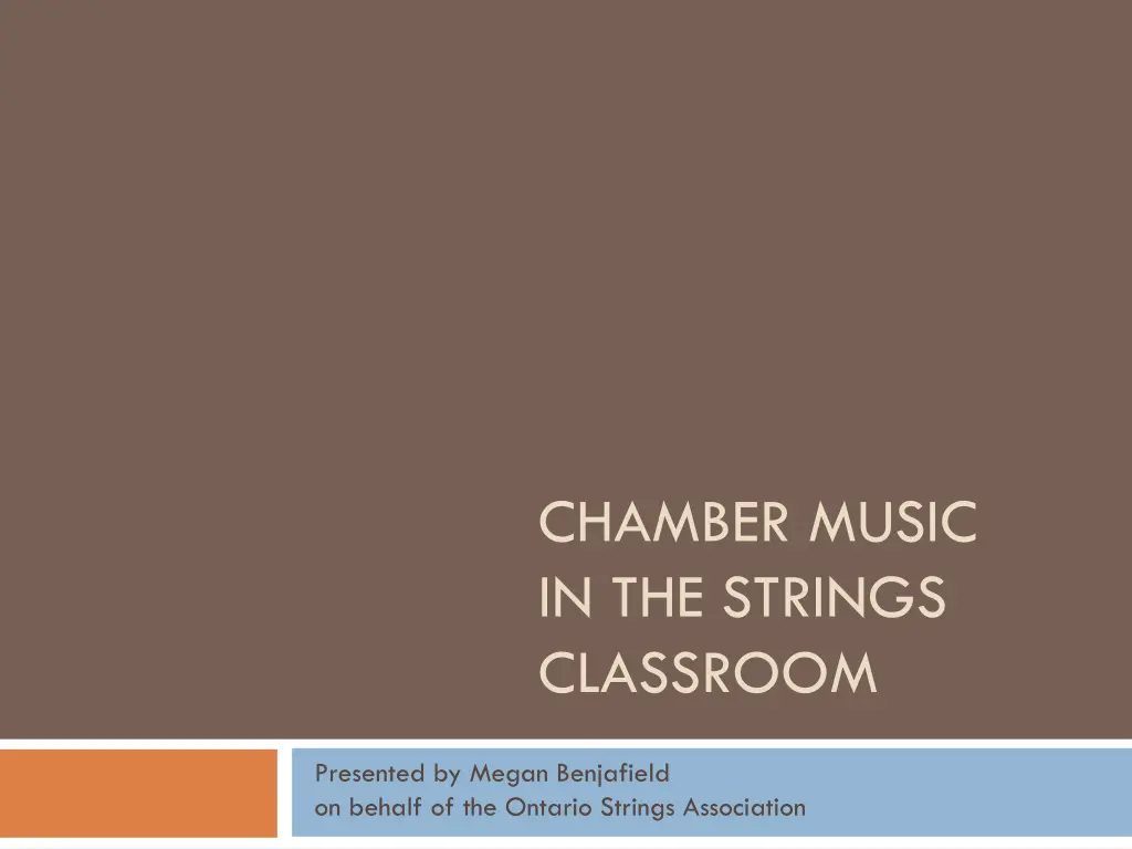 chamber music in the strings classroom