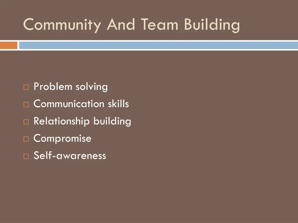 community and team building