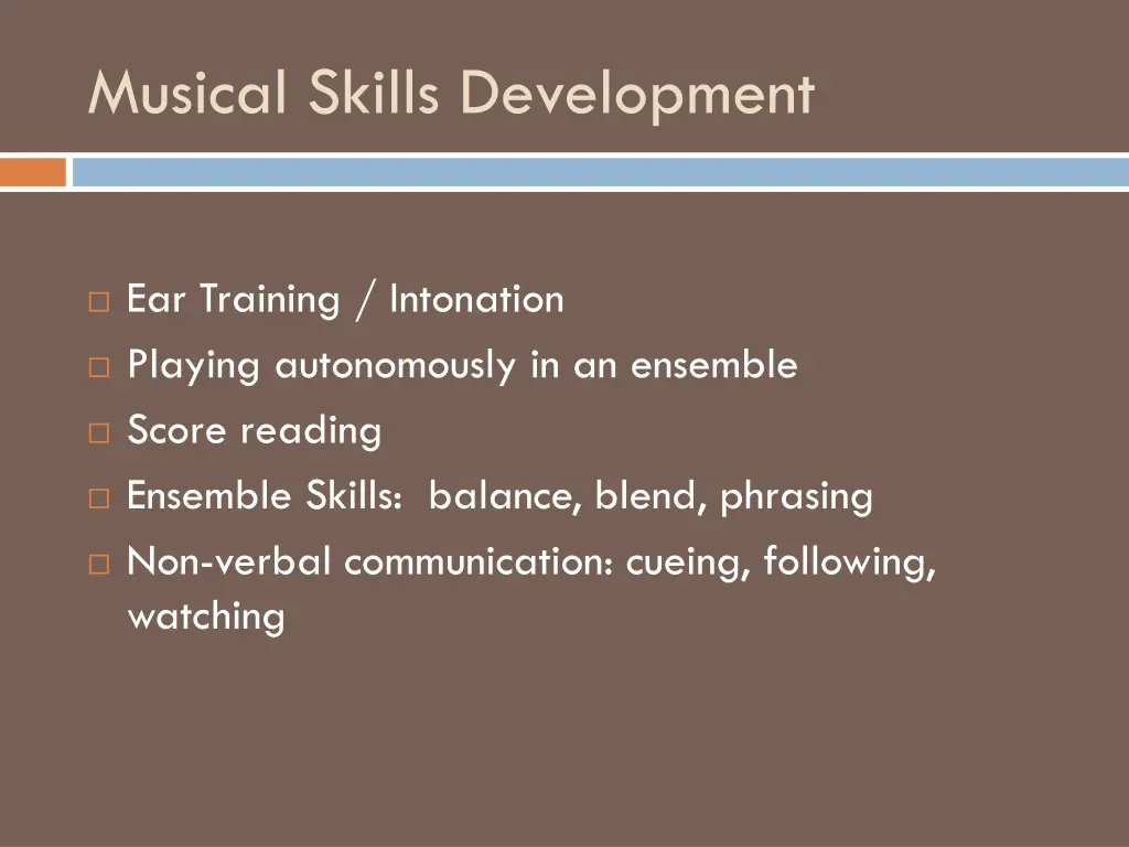 musical skills development