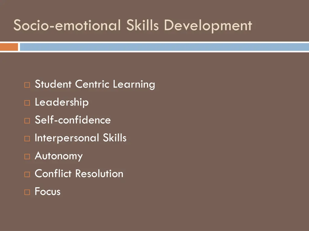 socio emotional skills development