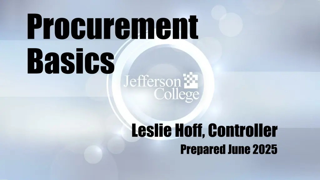 procurement basics
