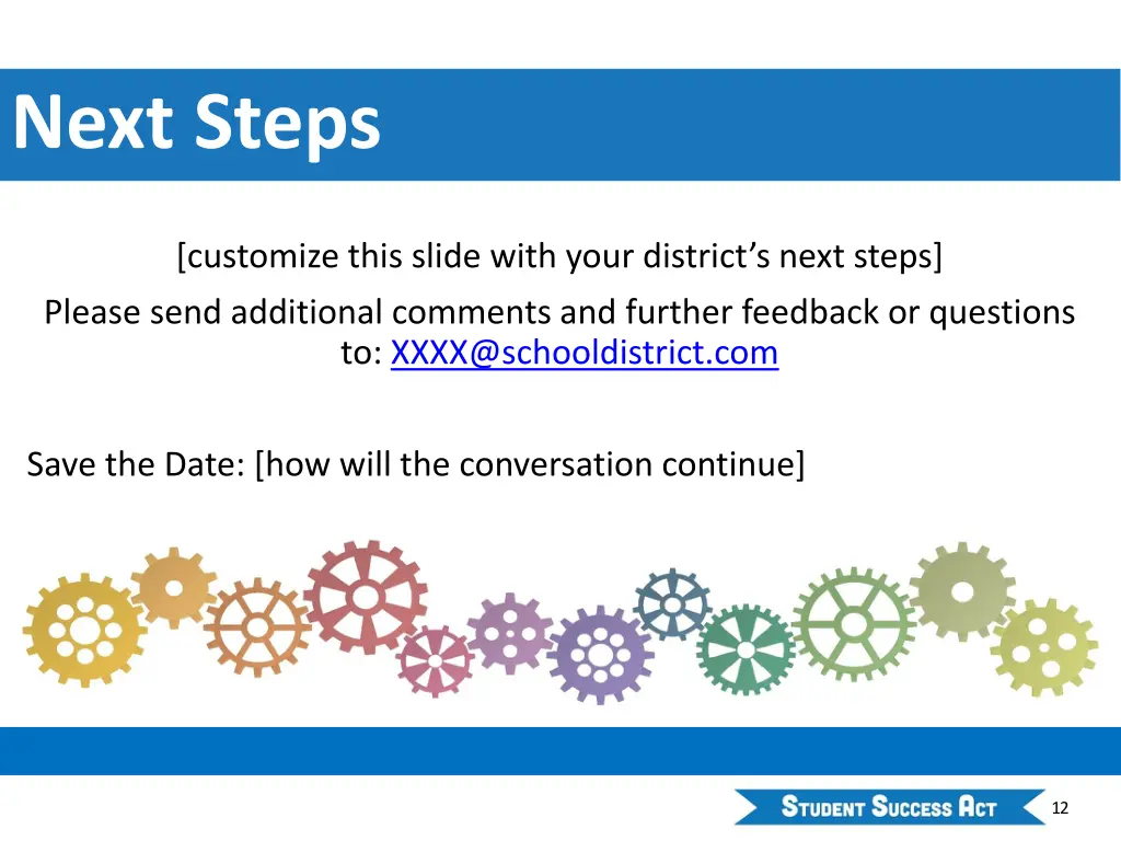 next steps