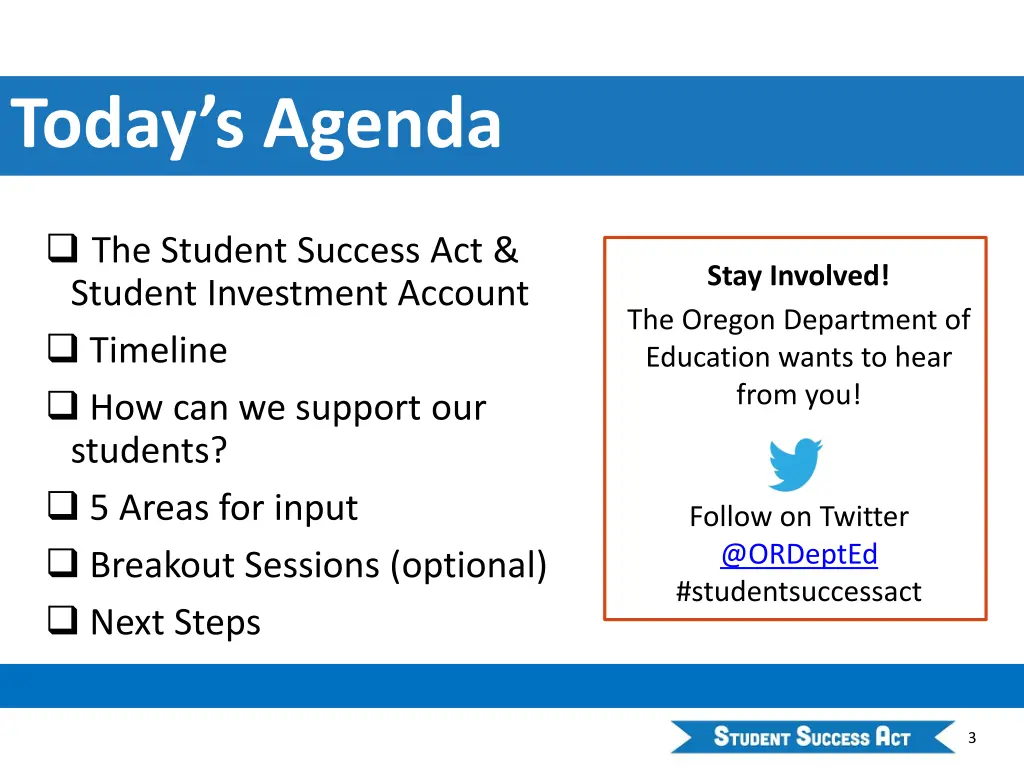 today s agenda