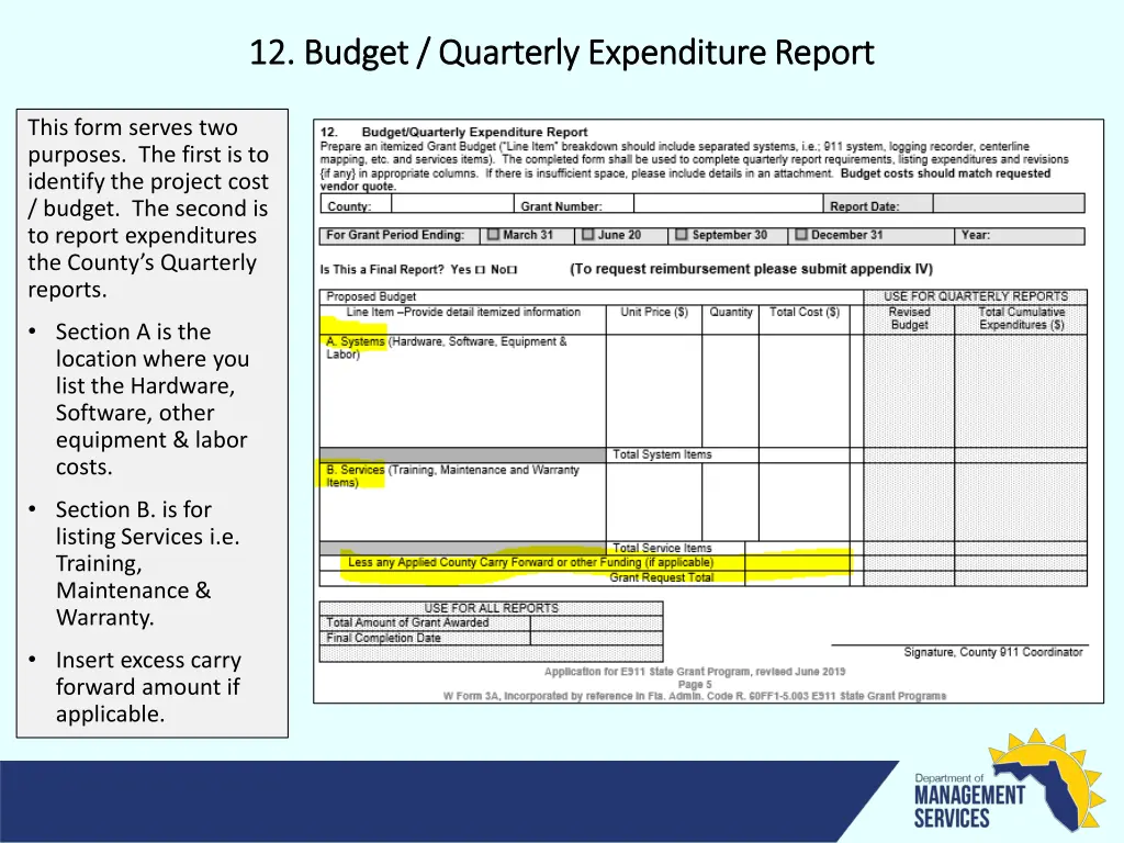 12 budget quarterly expenditure report 12 budget