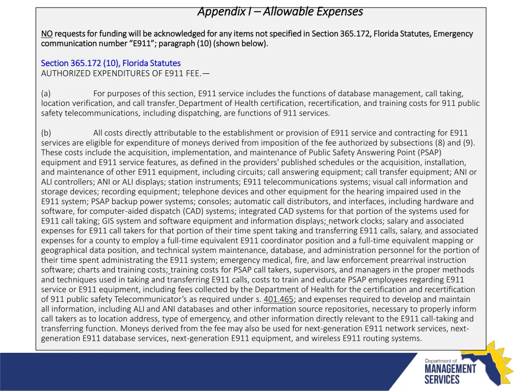 appendix i appendix i allowable expenses