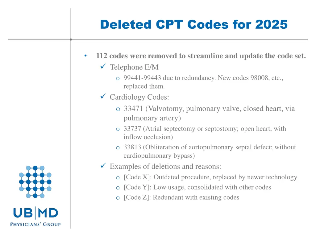 deleted cpt codes for 2025