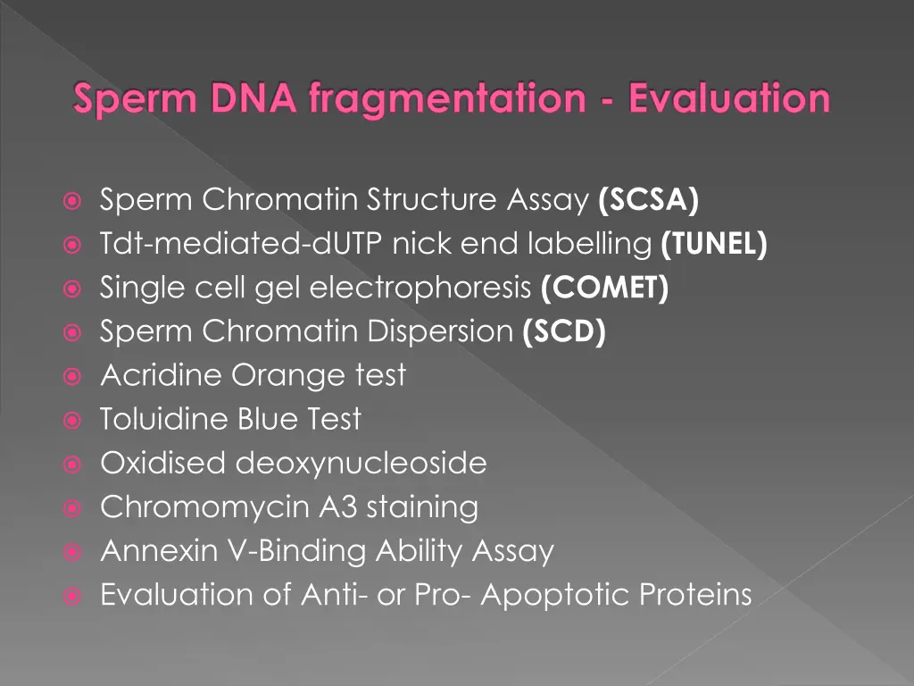 sperm dna fragmentation evaluation